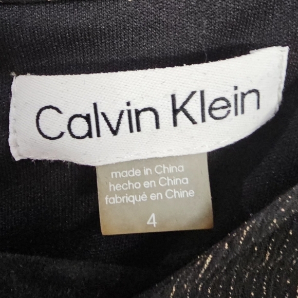 Calvin Klein Women's Empire Waist Chiffon Shift Dress Black  New With Tags - Picture 5 of 11